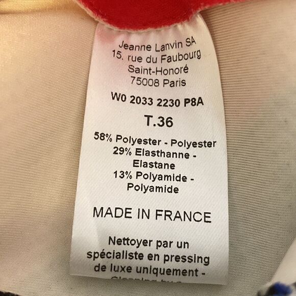 Lanvin Cap Sleeve Paisley Neoprene Sheath Dress. Size 36. - Picture 9 of 9